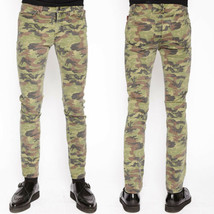 Tripp Hunter Military Camouflage Mens Rocker Skinny Jeans Pants Green Brown Camo - £52.36 GBP