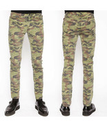 Tripp Hunter Military Camouflage Mens Rocker Skinny Jeans Pants Green Br... - £52.36 GBP