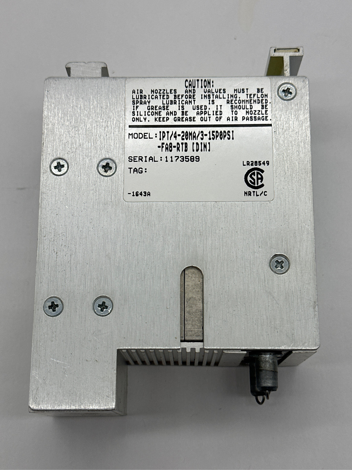 Moore Ind. IPT/4-20MA/3-15P0PSI-FA8-RTB IPT Current/Pressure Transmitter  - $55.40