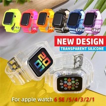 Soft Silicone Sport Band Strap Bumper Case for Apple Watch Series 6 5 4 SE 40 44 - £9.23 GBP