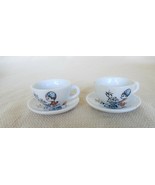 Vintage set of 2 children&#39;s porcelain teacups ft. little girl with doll ... - $15.00