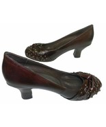 TDB Leather Women Shoes W/ Bow &amp; Encrusted Metal Studs, Size 7, Color Co... - $89.92 CAD