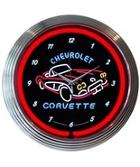 Corvette C1 Chevrolet Car Dealer Mancave Car Garage Neon Sign Neon Clock... - £67.64 GBP