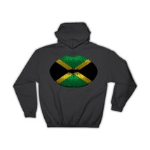 Lips Jamaican Flag : Gift Hoodie Jamaica Expat Country For Her Woman Feminine Wo - £28.30 GBP