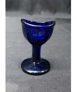 Vintage Cobalt Blue Glass Eye Wash Cup Pedestal 2.5&quot; Tall Unmarked No Chips - $195.03 MXN