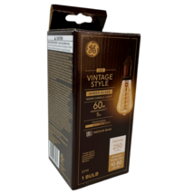 GE Vintage Style Amber Glass Warm Candle Light 60w Dimmable Med Base Lig... - $10.37