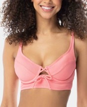 Sundazed Womens Sonia Tie Front Bikini Top Color Coral Oasis Size 36 C - £27.58 GBP