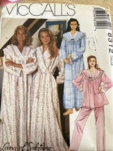 VINTAGE McCALL&#39;S ROBE &amp; NIGHTGOWN PATTERNS 6312 Size LRG &amp; XL Granny Cot... - £15.64 GBP