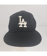 Los Angeles Dodgers Baseball Cap Hat 7 5/8 New Era 59FIFTY Black MLB Hat - $24.76