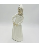 Nao By Lladro Spain Girl with Torn Nightgown Figurine Glossy 11.5in Vintage - $40.50