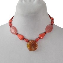 Chicos Coralina Necklace Hibiscus Flower Glass Beads Multicolor New - £27.41 GBP