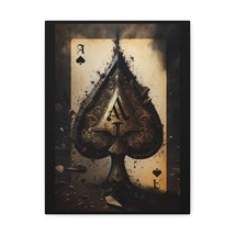 Ace Of Spades Vintage Playing Card Canvas Wall Art for Home Decor Ready-to-Hang - £68.33 GBP+