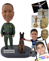 Personalized Bobblehead Arm Forces Dude With A Dog - Careers &amp; Professionals Arm - £82.84 GBP
