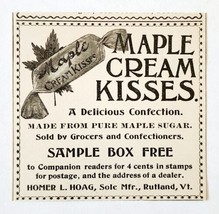 Homer Hoag Maple Cream Kisses 1897 Advertisement Victorian Candy ADBN1ttt - £16.13 GBP