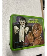 UNIVERSAL MOVIE MONSTERS Metal Embossed Lunchbox 1979 NO THERMOS Vintage - $3,430.56 MXN