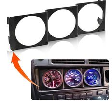 52mm 3 Hole Single Din Radio Slot Face Pod Triple Gauge Meter Panel Iron... - $12.99