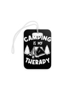 Personalized Double-Sided Round Luggage Tag Camping is My Therapy - £18.15 GBP