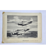 VTG TED GROHS 11x8.5 Lithograph Douglas TBD Navy Torpedo Bomber WWII - $495.86 MXN