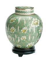 Small/Keepsake 40 cubic inches Pear Blossom Flower Cloisonne Cremation Urn - £119.89 GBP