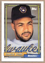1992 Topps #329 Franklin Stubbs Milwaukee Brewers - £1.31 GBP