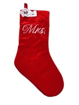 Mrs. Red Velvet Christmas Stockings Farmhouse Decor 20&quot;- Winter/Seasonal - $45.73 CAD