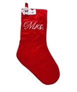 Mrs. Red Velvet Christmas Stockings Farmhouse Decor 20&quot;- Winter/Seasonal - $47.03 CAD