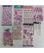 Lot of 8 Baby Girl Scrapbooking Supplies Jolees Pebbles - $12.86
