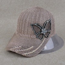 Women&#39;s Hat Knitted Diamond-Encrusted Butterfly Shade Baseball Cap Hollo... - £12.97 GBP
