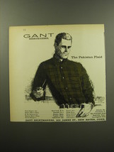 1959 Gant Shirts Ad - The Pakistan Plaid - £14.73 GBP