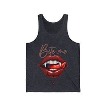 vampire bite me fangs funny Unisex Jersey Tank men women halloween - £17.13 GBP+