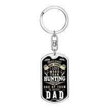 There Aren&#39;t Many Things Hunting Dad Swivel Keychain Dog Tag Engraved 18k Gold - £55.35 GBP