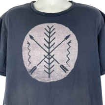 Levi&#39;s Retro Native Crossed Arrows Graphic XXL T-Shirt 2XL Mens Thick Soft Blue - £26.32 GBP