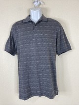Haggar Men Size M Gray Striped Polo Shirt Short Sleeve Cotton/Polyester - £5.64 GBP