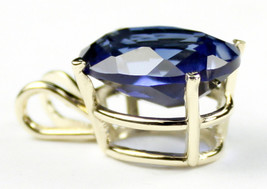 5.50 Carat Blue Sapphire  925 Sterling Silver Gold  Pendant  Necklace Woman Gift - £52.67 GBP