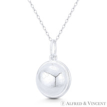 Spherical Globe Charm 24x15mm 3D Reversible Pendant in Italy 925 Sterling Silver - £18.22 GBP+