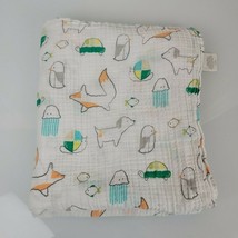 Cloud Island Dog Snail Turtle Fox Fish Jellyfish Penguin Muslin Baby Blanket - £14.42 GBP