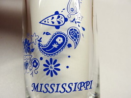Mississippi Shot Glass Flowers Paisleys Tall Man Cave Bar - £14.08 GBP