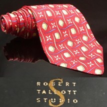 NEW Robert Talbott Best Studio Silk Tie NWT Splash Red Fire Geometric  - £35.29 GBP