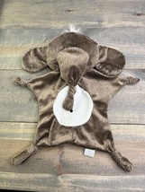 Manhattan Toy Brown Elephant Plush Lovey Security Blanket Cream Stitched Ears - $74.24