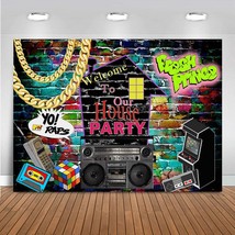Hip Hop Graffiti Theme Photography Backdrops 80&#39;S 90&#39;S Colorful Brick Wall Photo - £27.17 GBP