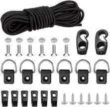 Fishing D-Ring With 304 M6 Screw, 6 J-Hooks, 8 Feet Of Bungee Cord With ... - $35.92