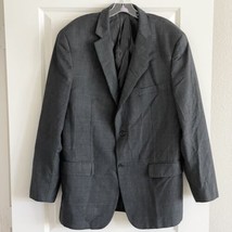 Tasso Elba Macy&#39;s Men Two Button Blazer 42L wool cashmere gray blue glen... - £30.63 GBP