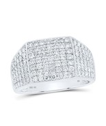 1.50 cttw Diamond Mens Band Rectangle Ring Signet 10k Whitew Gold - $1,857.24