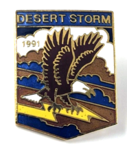 Desert Storm 1991 Pin Rockwell International Salute to Heroes Eagle Shie... - €13,09 EUR