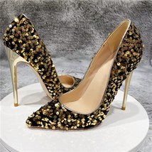 Bling 12cm high heels sexy stilettos pointed toe wedding party spring summer cla - £54.98 GBP