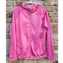 Jockey Tech Fleece Spacedye Nova Pink Zippered Front Hooded Jacket Large... - $30.00