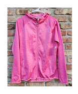 Jockey Tech Fleece Spacedye Nova Pink Zippered Front Hooded Jacket Large... - £23.60 GBP