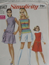 Simplicity Pattern 8147 Misses&#39; Pantdress Size 12 Bust 34 Uncut Vintage 1960&#39;s - £7.78 GBP