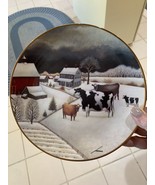 Franklin Mint American Folk Art Collection Cows In Winter Excellent! - $9.09 CAD