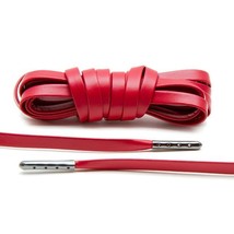 Premium Flat Leather Sneaker Laces (Red with GunMetal Grey Tips)  - £11.85 GBP+